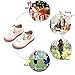 Toddler Little Girl Beige Mary Jane Dress Shoes - Ballet Flats for Flower Girl Party School Shoes（Beige,6 Toddler