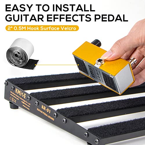 Guitar Pedal Board, Aluminium Alloy 2.2Lb Light Pedal Board 19.0×9.6×1.7 Inch Black Pedalboard With Hook & Loop Tapes Big Enough For 8-12 Pedals And Durable #TOP2