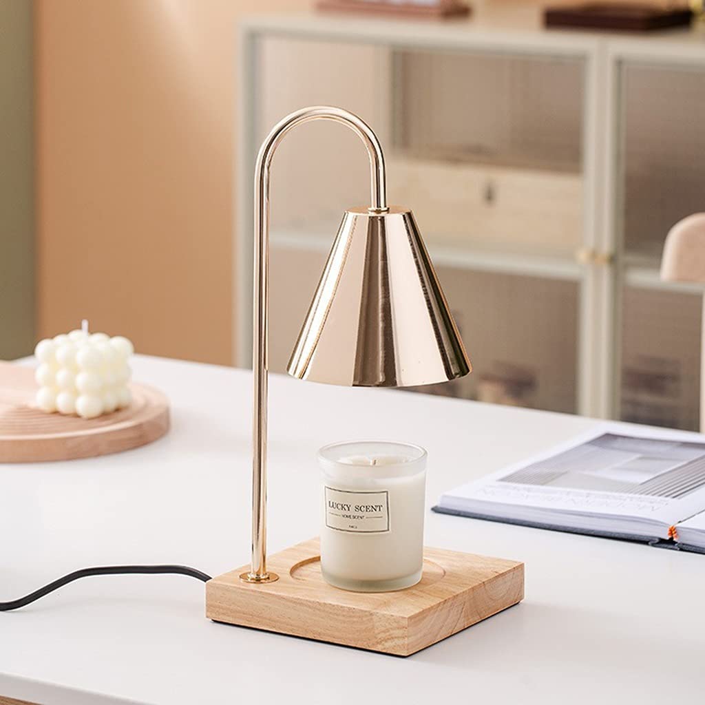 Aromatherapie Schmelzende Kerze Schmelzendes Wachs Lampretro Nostalgische Schmelzende Kerzenlampe Haushalt Kreative Tischlampe Plug-in Dimmen Kerzenhalter(Gold)