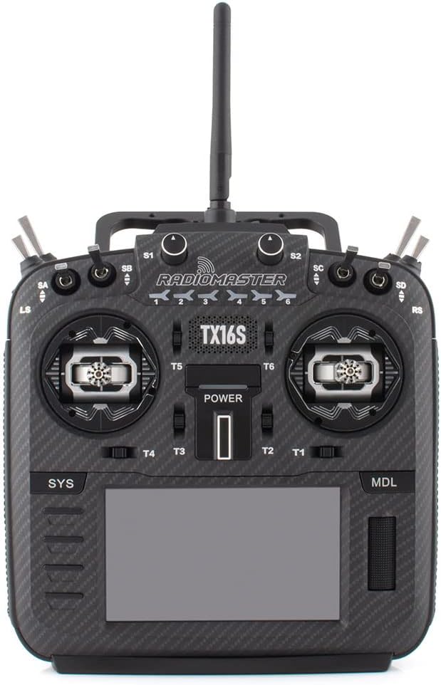 Radiomaster TX16S MKII MAX with AG01 Hall Gimbals Radio Control System ExpressLRS or Multi-Protocol 4in1 (ELRS Mode 2-Black)