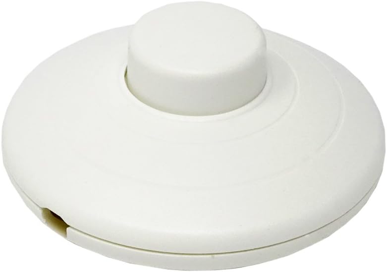 Foot Pedal Switch White 250 V CE Round Foot Switch for Floor and Table Lamps Cord Switch