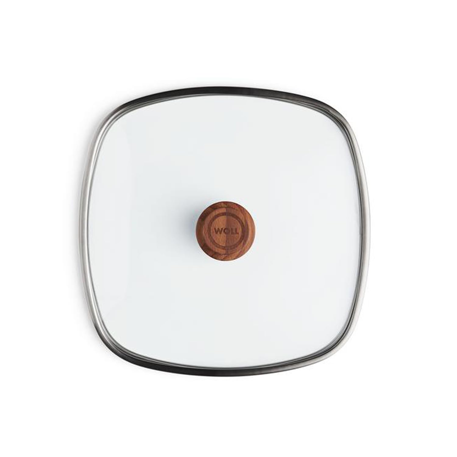 Woll Logic Safety Glass Lid Square 28 x 28 cm with Wooden Lid Knob