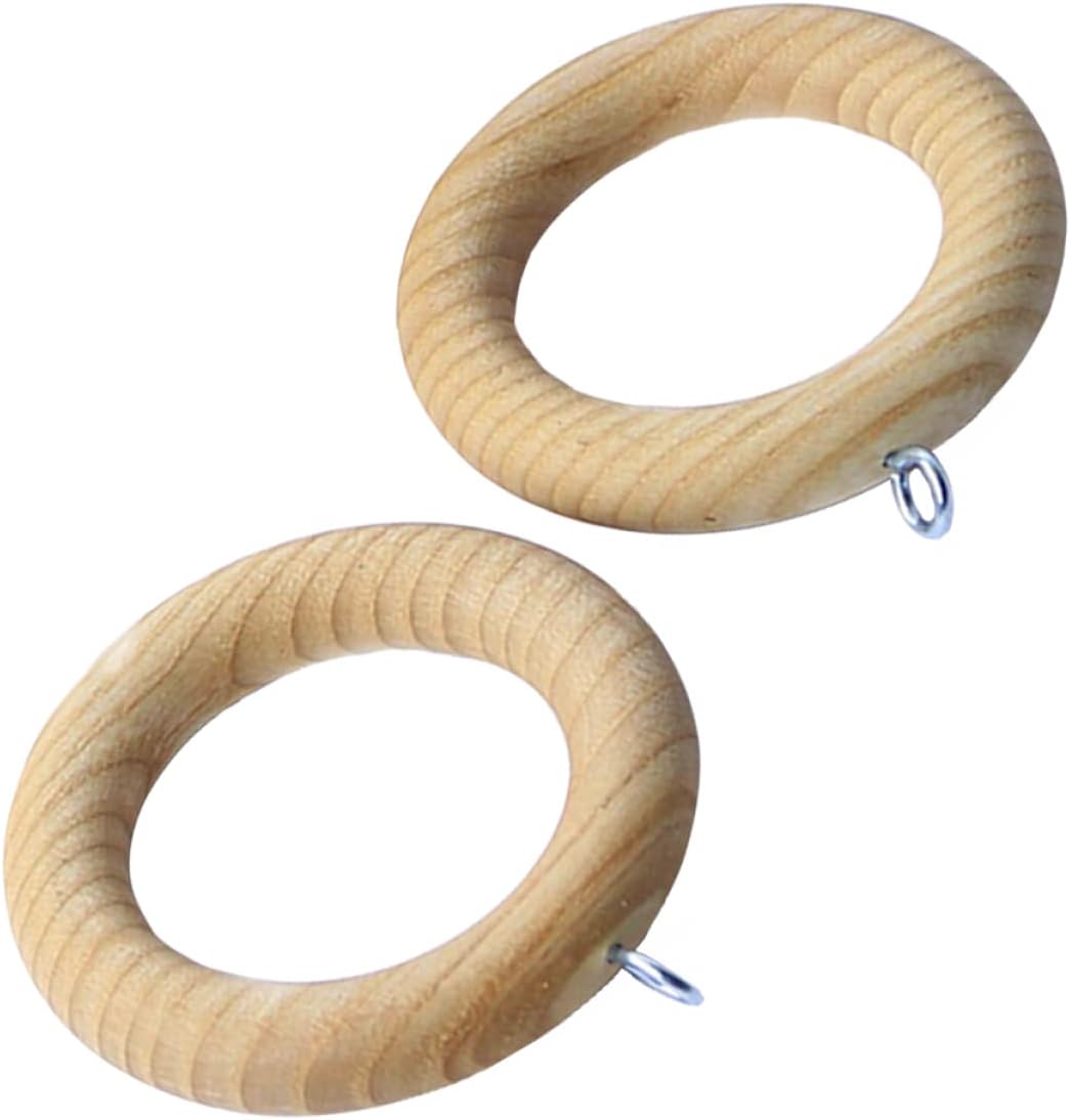 Veemoon Curtain Hardware 2pcs Drapery Curtain Wood Curtain