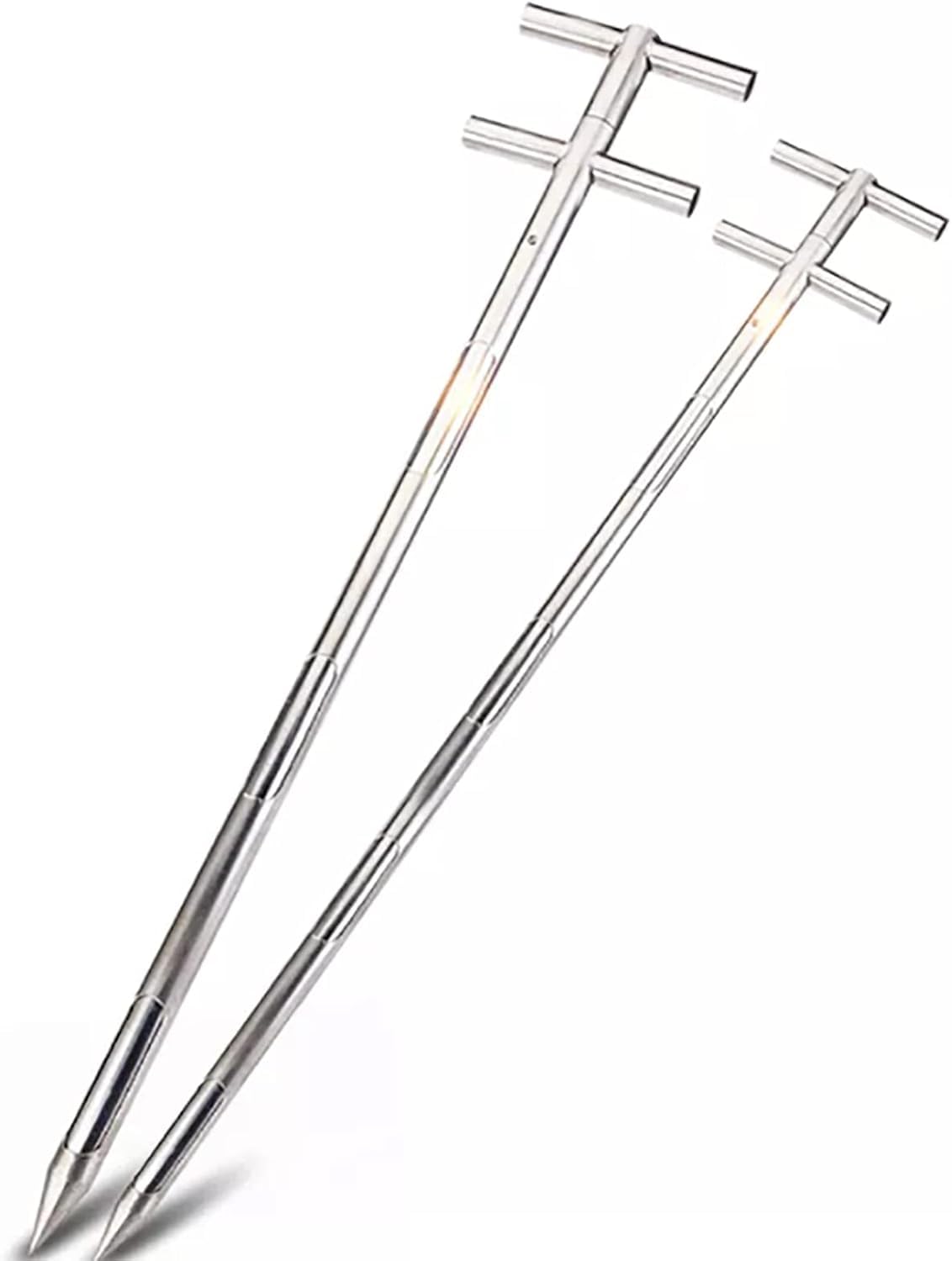 Polvo de muestreo de acero inoxidable, muestra de polvo de granos de plata, diseño puntiagudo con mango de rotación, sonda de muestreo de 32 mm (1 m x 3 ranuras), para tomar el tamaño de grano del