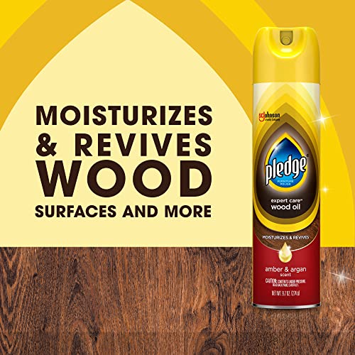 pledge moisturizing wood oil furniture reviving spray amber amp argan scent 97oz