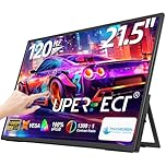 UPERFECT 21.5” Touchscreen 120Hz Portable Monitor w/Kickstand & VESA, FreeSync IPS HDR Large Portable Gaming Monitor HDMI USB C, 3 Narrow Edge External Display w/Fully Metal Unibody for PC Laptop