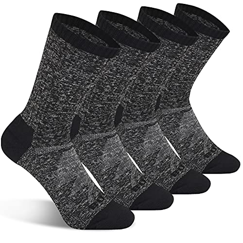 Image of Busy Socks Cushioned Crew Sport Socks for Men Women, Recycled Lightweight Moisture Wicking Athletic Cycling Socks 4 pack