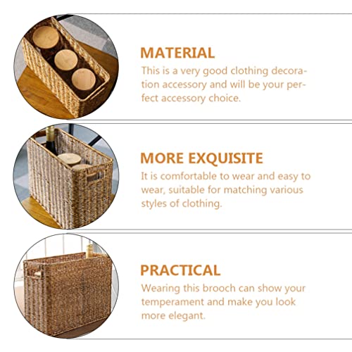 Ipetboom-Wicker-Magazine-Basket-Magazine-Wicker-Basket-Woven-Magazine-Basket-1-Pc-Woven-Magazine-Rack-Woven-Storage-Basket-Woven-Book-Basket-Magazine-Wicker-Basket-Rattan-Magazine-Holder-Desk-Topper