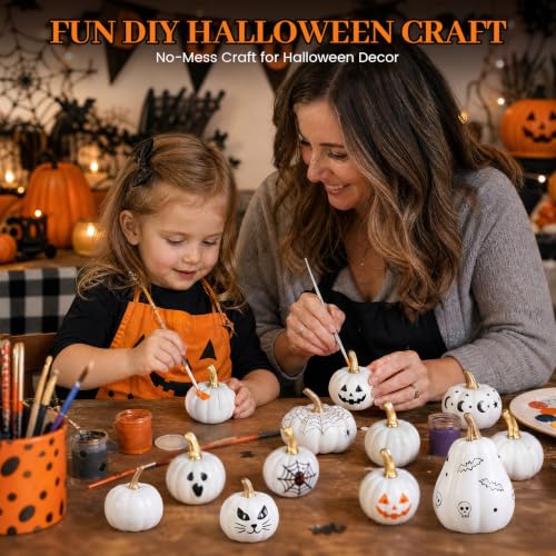 Image of DomeStar 18 PCS White Pumpkins for Decoration, Small White Pumpkins | Assorted Sizes for Wedding Thanksgiving Farmhouse, Table Decor