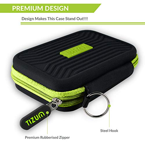 Image of tizum Hard EVA 8 x USB Flash Drives Carrying Case, Black & External Hard Drive Case for 2.5-Inch Hard Drive, Premium Edition, HDD Case (Black)