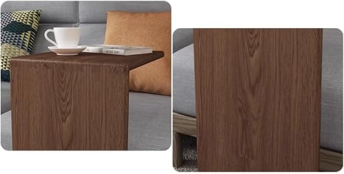 Miniatura 7 de Mesa auxiliar con marco de madera maciza en forma de C, mesa auxiliar compacta para sofá, mesa auxiliar rectangular pequeña, mesa de café