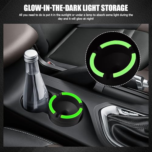 Image of Glow in The Dark Ashtray, Car Ashtray, Cigarette Self-Extinguishing Car Cup Holder Ashtrays with Lid, Universal Portable Mini Vehicle Cigarette Trash Can Auto Accessories for Cars (Black)