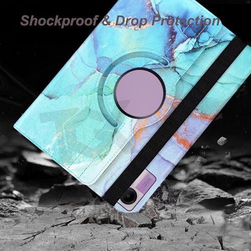 Image of TGK Rotating Flip Cover for Redmi Pad SE 11 inch Printed Case (Green Marble)