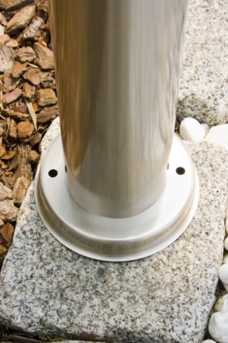 Lampada da esterno Caserta con rilevatore di movimento, lampada a base moderna in acciaio inox, luce di percorso 110 cm, lampada da giardino, E27, illuminazione da giardino IP44, senza lampadina/e