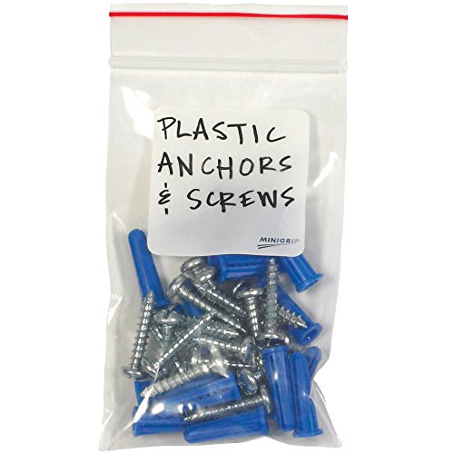 Color Line Premium Red Line™ 2' x 3' Reclosable Zipper White Block Plastic Poly Bags, 2 Mil, Clear, for Sorting and Organizing with Large Write-On Area to Label, (Case of 1000)