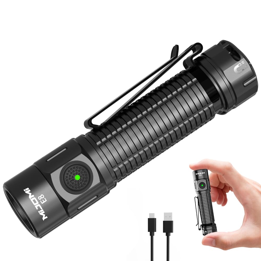 MIJOMI E8 Compact Size Rechargeable Flashlight, 2000 Lumen with 6 Modes, Waterproof and Drop Resistant for Family Events, Camping, Outdoors and