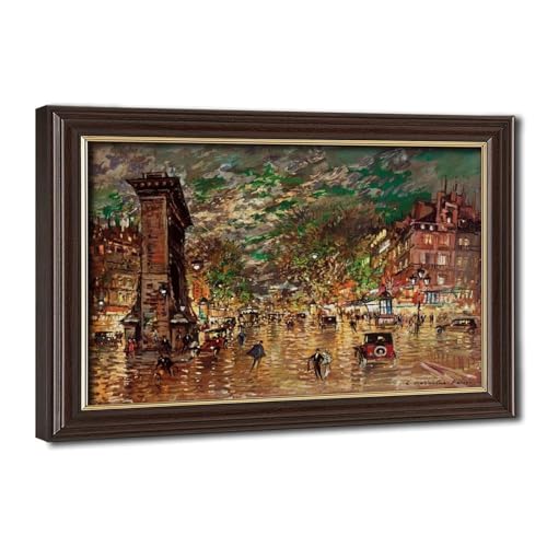 Impression sur toile Konstantin Korovin Paris la nuit | Décoration murale cadre suspendu