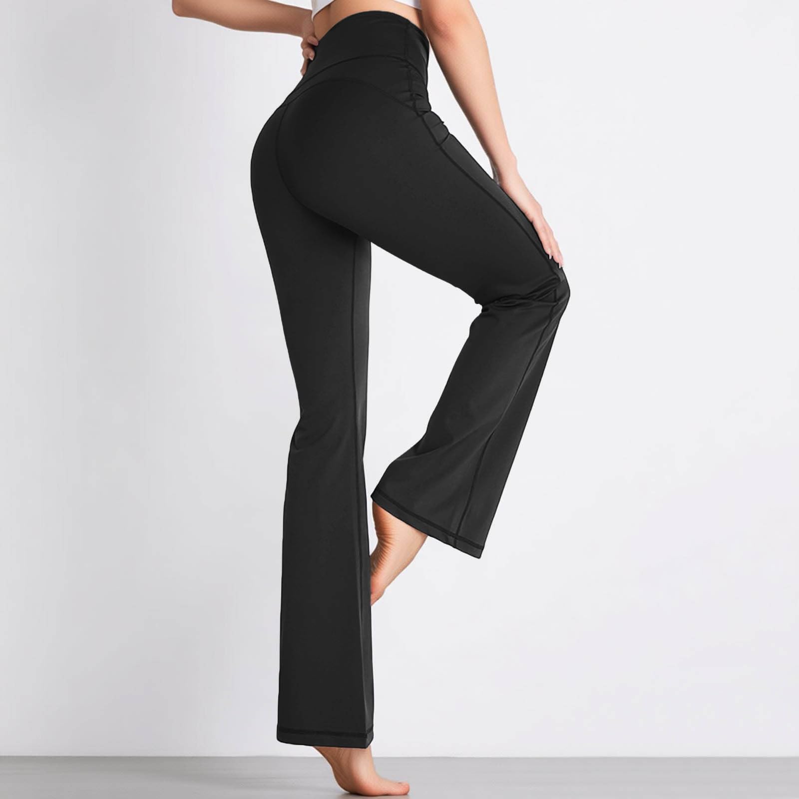 Hochtaillierte Damen Yogahose mit ausgestelltem Bein für Workouts, Po-Lifting-Effekt und hochelastisch, sportlich