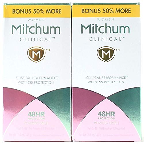 Mitchum Clinical Soft Solid Powder Fresh Deodorant, 1.6 oz (2 Pack)