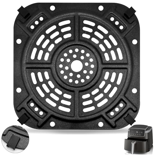 Accessoires Pour Friteuse à Air GCQ Pour Ninja AF141 Air Fryer Pro, 4 en 1 5 QT, Plaque de Cuisson Pour Friteuse à Air de 8,5 Pouces×8,5 Pouces, Plaque de Cuisson Avec Tampon en Caoutchouc