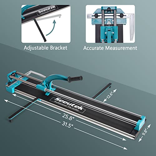 Seeutek Manual Tile Cutter, 24 inch Professional Porcelain Ceramic Tile Cutter, Double Rails Design Tile Cutter Tool, with Tungsten Carbide Cutting Wheel and Laser Guide Positioning by Seeutek - Image 7