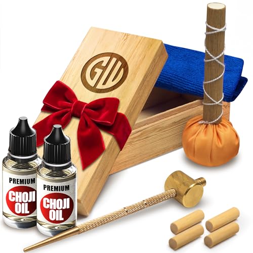 Katana Cleaning Kit - Maintenance Set with Sword Choji Oil - Care for Samurai Japanese Ninja Katanas Swords Knives - Birthday Gift for Men and Women - Stocking Stuffers