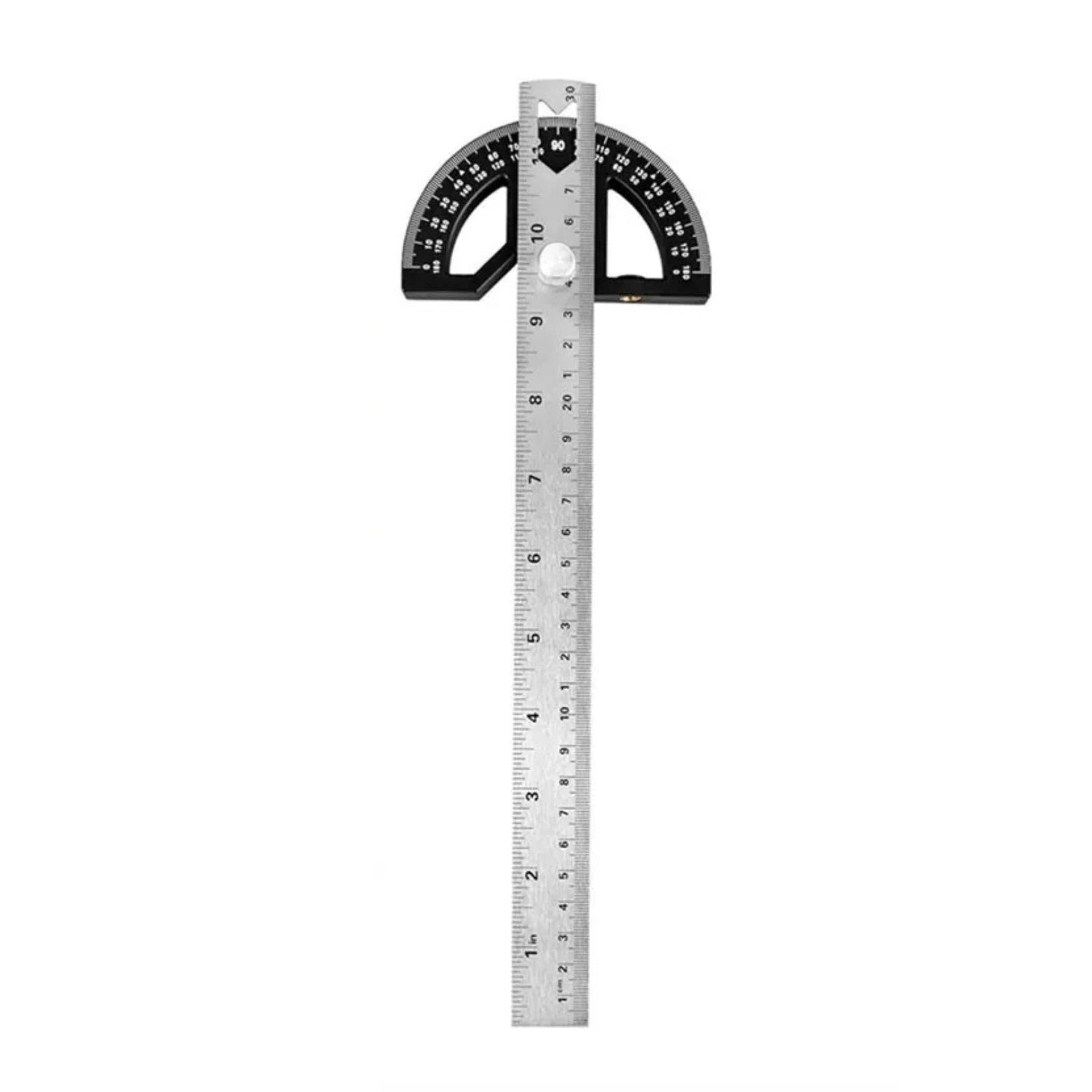 12" Inch Metal Adjustable Protractor / 0-180° Degrees Angle Ruler Gauge Measure Tool for DIY Builders