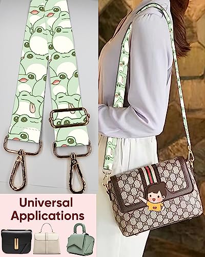 Image of Wide Purse Strap Replacement Crossbody Handbag Shoulder Strap Adjustable Bag Straps Replacement (Cute Frogs)