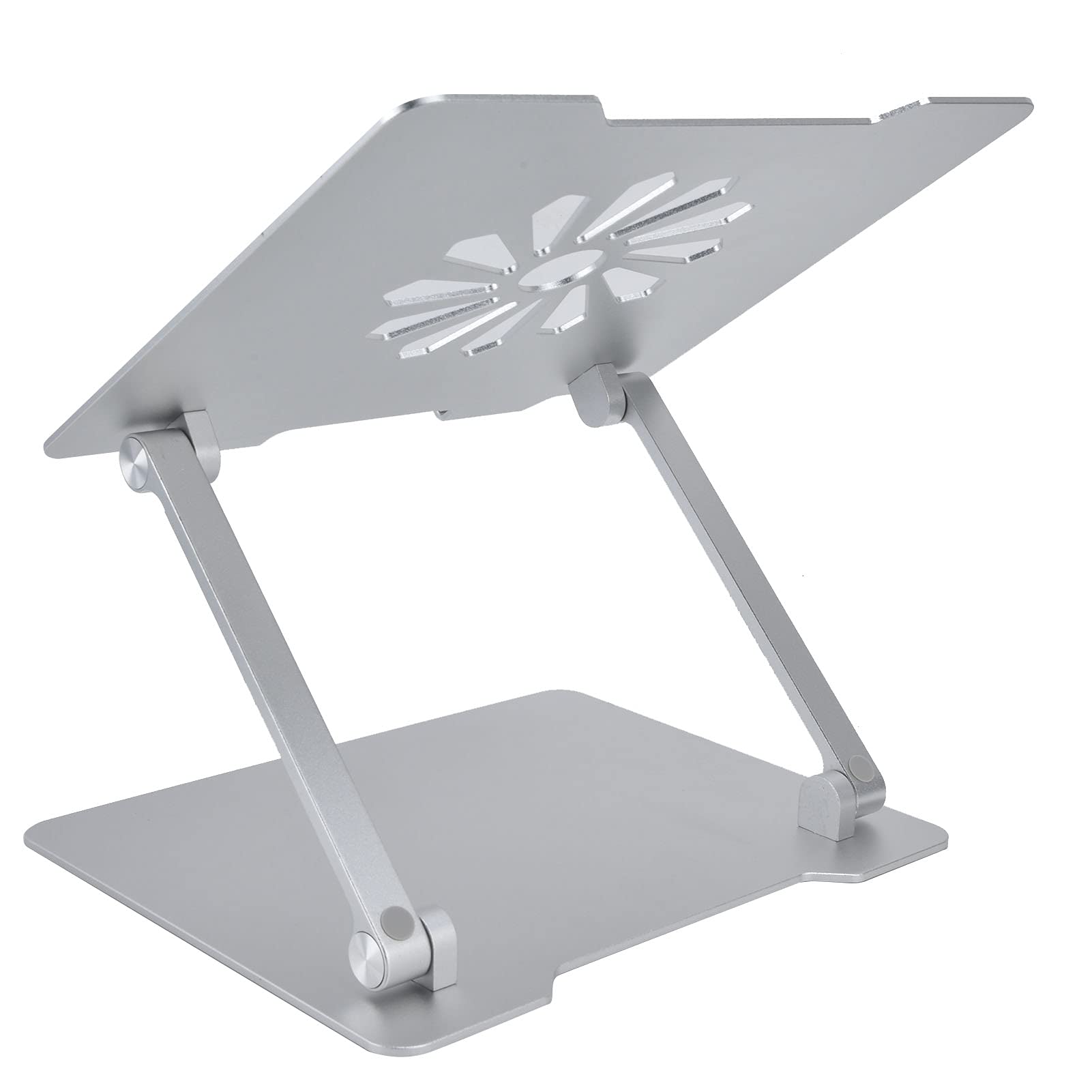 Soporte para computadora portátil de aleación de Aluminio Altura Ajustable Altura ergonómica Soporte de enfriamiento de la computadora Plateado