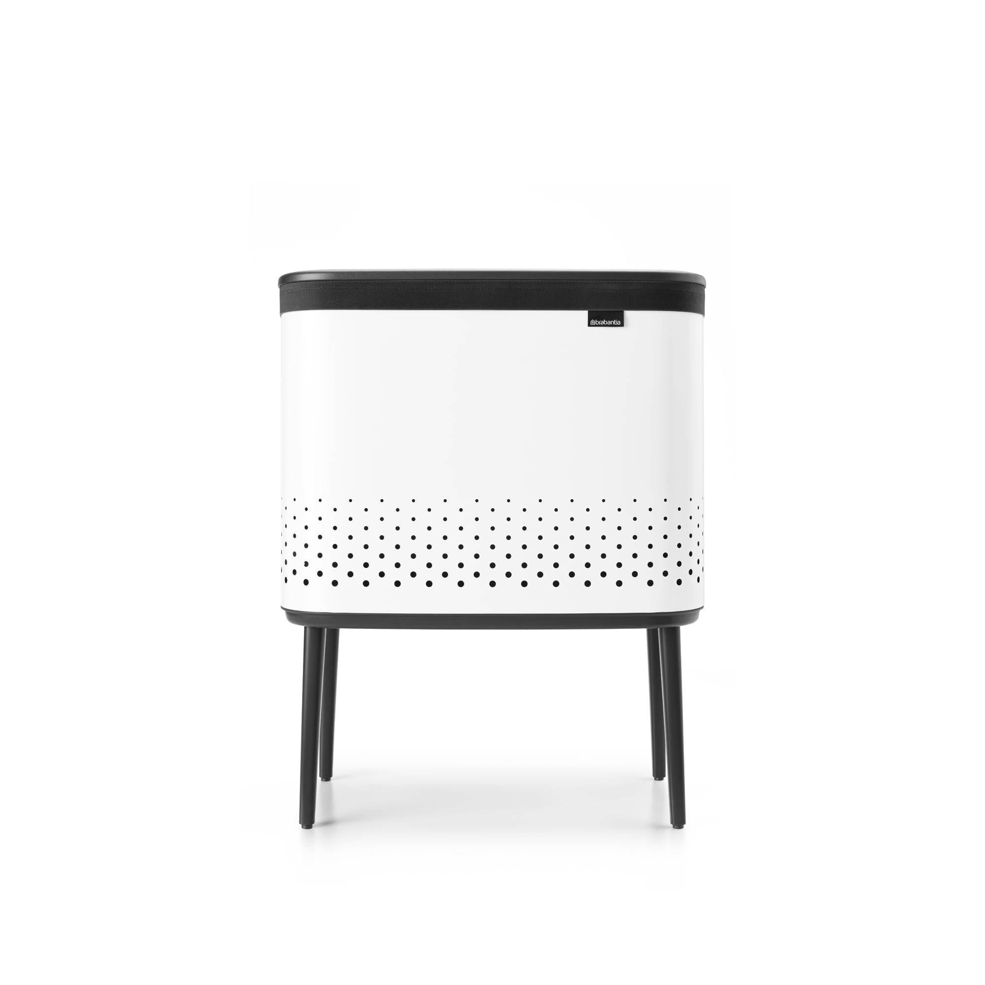 Brabantia Bo Laundry Hamper (White) Removable Laundry Bag 16 Gal, Ventilated Stylish Discreet Dirty Clothes Holder, Flat Back, Anti-Rust Materials for Bathroom UseCradle to Cradle CertifiedCradle to Cradle CertifiedCradle to Cradle Certified