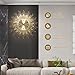 Gold Wall Clock 23 Inch Sunburst，Mid Century Decorative Wall Clocks Battery Operated Sunburst Large Modern Handmade Home Art Decor for Living Room， Corridor, Staircase, Kitchen & Thoughtful Gift