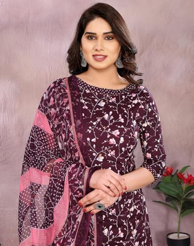 Image of Priyashi Women Unstiched Crepe dress materials | Crepe Salwar Suit for women with dupatta | suit material for women unstitched
