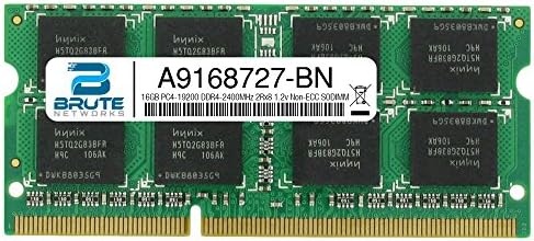 Brute Networks A9168727-BN - 16GB PC4-19200 DDR4-2400MHz 2Rx8 1.2v Non-ECC SODIMM (Equivalent to OEM PN # A9168727)