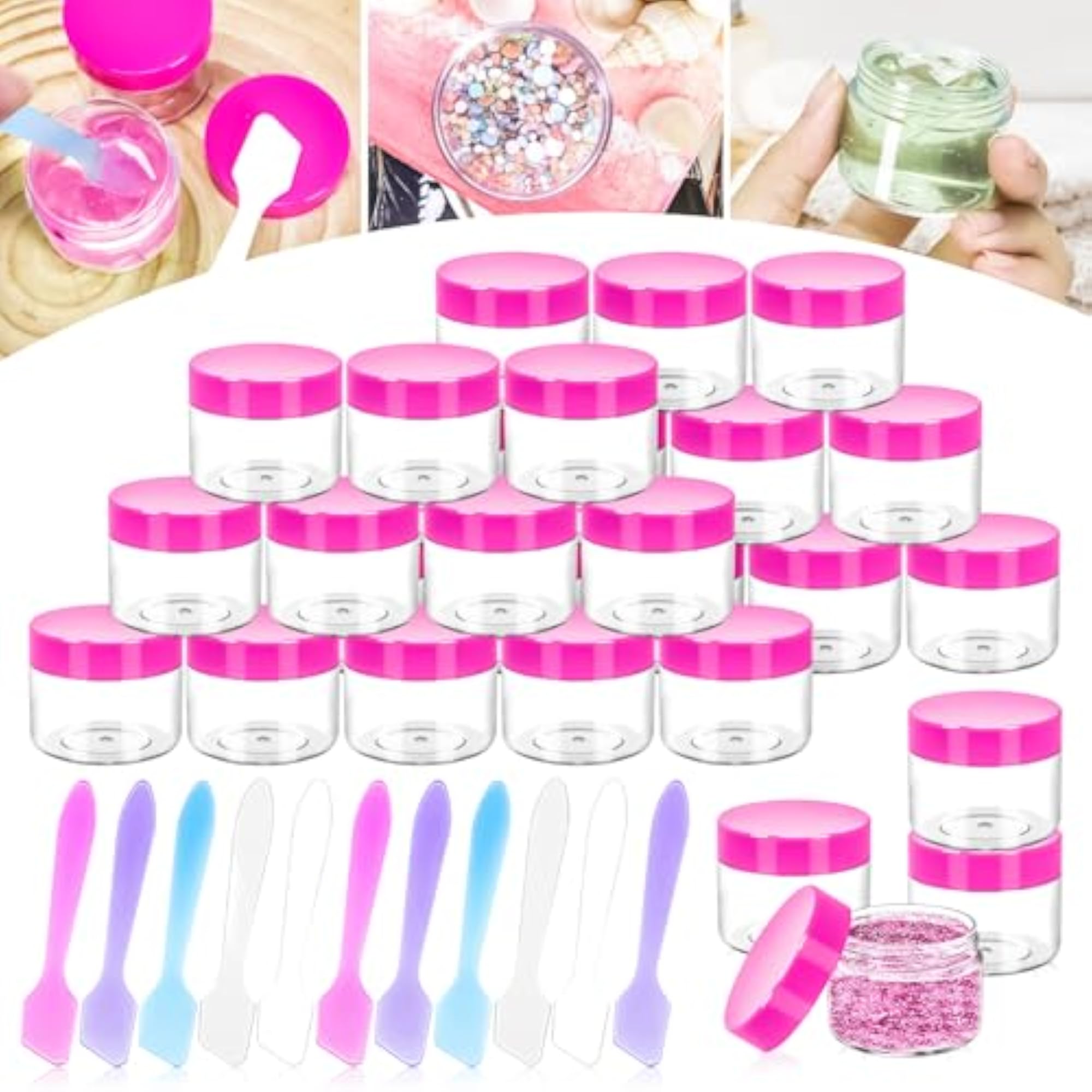 35Pack 20g Small Plastic Cosmetic Containers with Lids