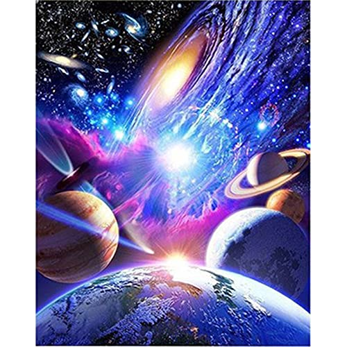 Peinture Diamant 5D Planète Kit Complet Canevas Point de Croix Strass Mosaïque 50x100