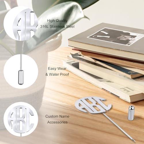 Image of Custom Lapel Pin for Women Men - Name Brooch Pin Personalized Stainless Steel for Wedding Business Party - Gold /Silver /Black Customized Jewelry Gifts