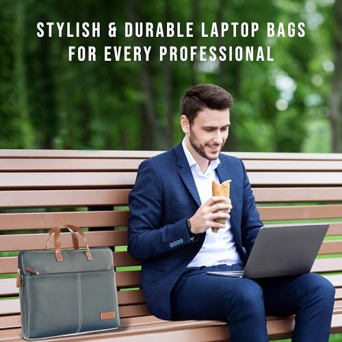 Image of Giordano Unisex 15 Inch Laptop Sleeve PU Bag for Professionals | Premium Leatherette | Water-Resistant & Padded Slim-Fit with Trolley Strap for Men & Women