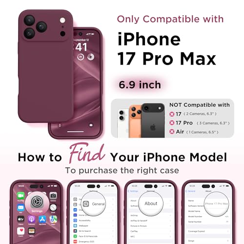 Image of GolbinBox Magnetic for iPhone 17 Pro Max Case, Silicone Cover, Wine Red