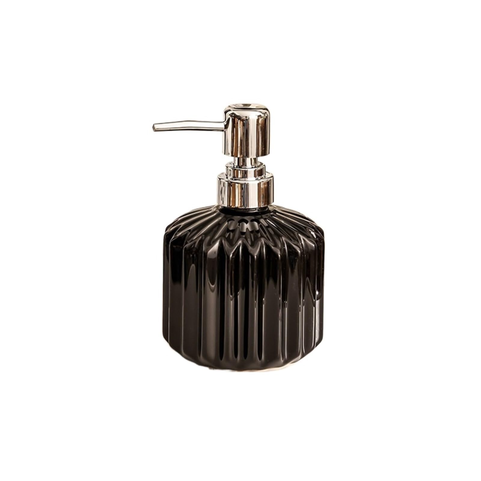 Keramik-Seifenspender mit Pumpe für Badezimmer, nachfüllbare Lotion und Händedesinfektionsmittel, 350 ml, schwarze Seifenspenderflasche