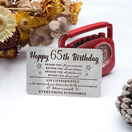 65th Birthday Card Gifts for Her him Happy 65 Year Old Women Men Gift Ideas Engraved Wallet Card Birthday Gifts for 65 Year Old Grandma Grandpa2