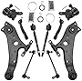 TRQ 10pc Steering Suspension Kit Control Arms Ball Joints Tie Rods End Links