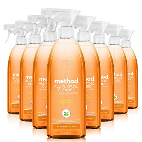 Image of method Dye-Free All-Purpose Cleaner Spray, Ginger Yuzu- Cuts Grease & Grime on Counters, Glass, Sealed Wood & Floors, for Kitchen & Bathroom, 28 fl oz - 6 Pack