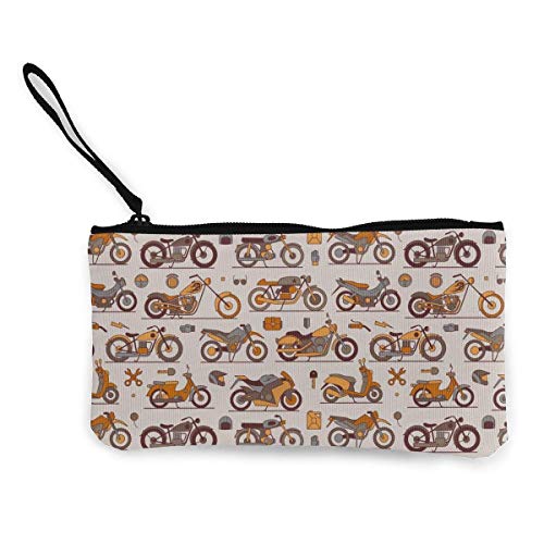 Preisvergleich Produktbild Münztasche Motorrad Segeltuch Münzgeldbörse Handytasche Kartentasche mit Griff und Reißverschluss
