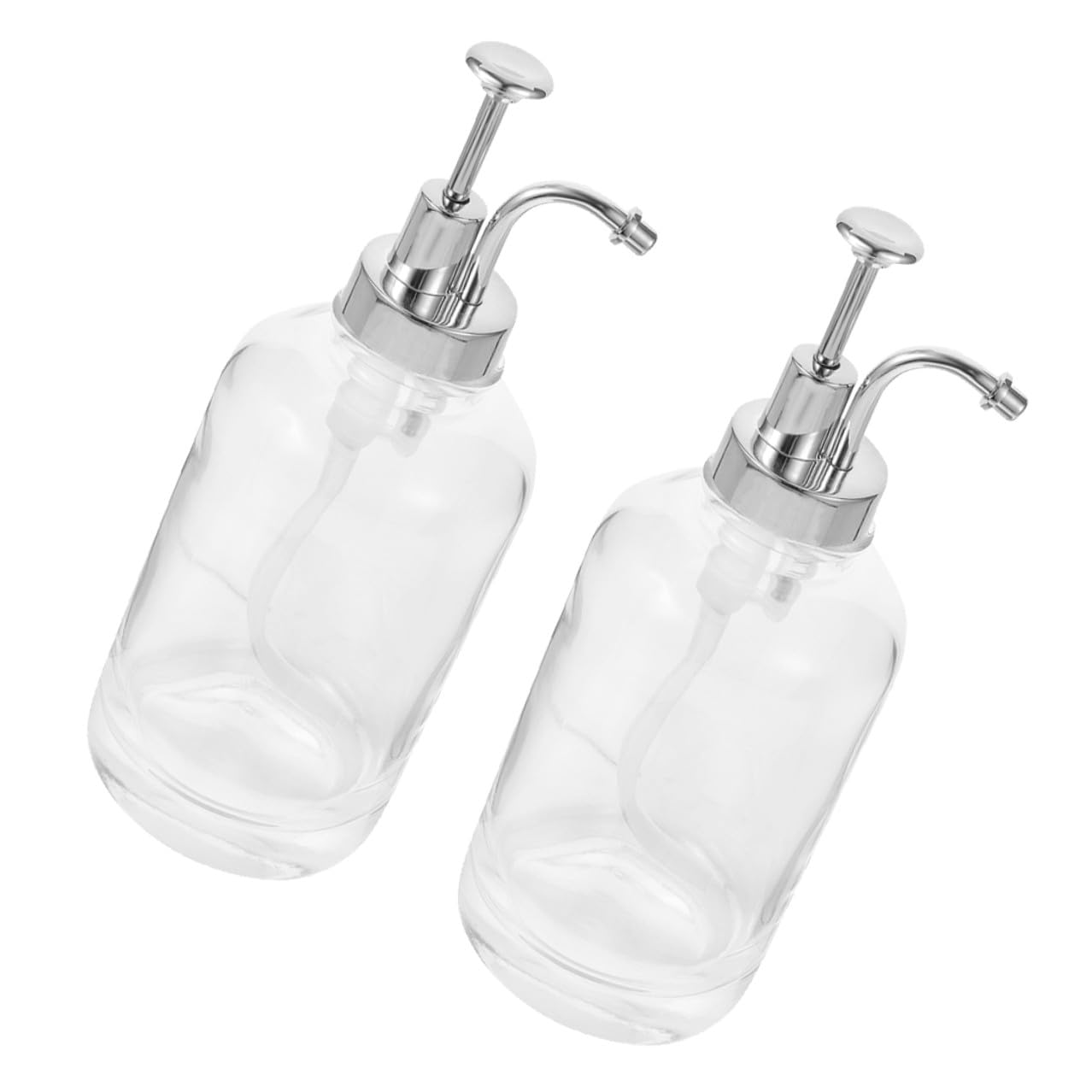Distributeur de sirop de café 500ml en verre avec pompe argentée anti-gaspillage