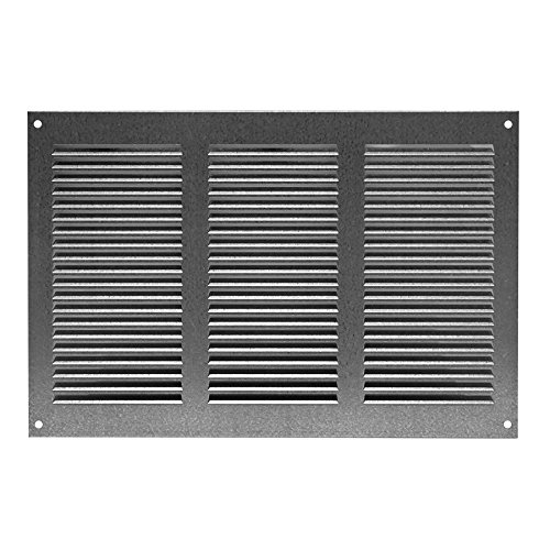 300x200mm / 12x8 inch Galvanised Steel Ventilation Grille with Flyscreen - Air Vent Cover