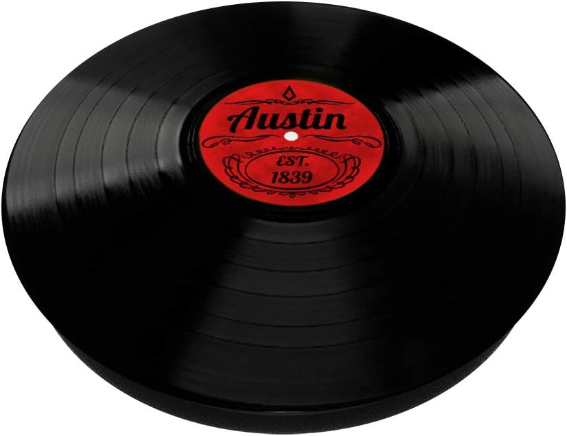 Aesthetic Austin Texas Vinyl Record City Gift Hipster Austin PopSockets Swappable PopGrip image 2
