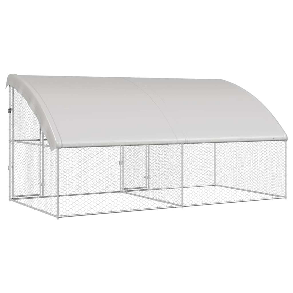 Box per Cani da Esterno, Cuccia Cane Esterno, Gabbia Cani, Cuccia per Cani 2 pz Argento 4x2x2 m Acciaio