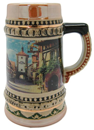 Essence of Europe Gifts E.H.G Ceramic Rothenburg Beer Stein Shot Glass-3