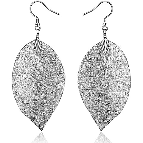 Chamqueen Leaf Earring Fashion Jewelry Dangle Drop Earrings Gift For Women And Girls Black Cover