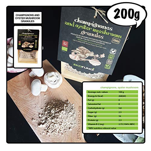 Ef Ekofungi Mushroom Powder Blend Dehydrated Dried Oyster Portabello White And Brown Button 7 Oz 100% Organic Certified Non-Gmo Vegan Keto Umami Flavor #TOP1